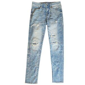 American Eagle Ne(x)t Level AirFlex Skinny Jeans Distressed Acid Wash  30 x 34